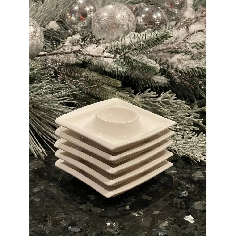 Blance White Porcelain Egg Cup, Set of 5